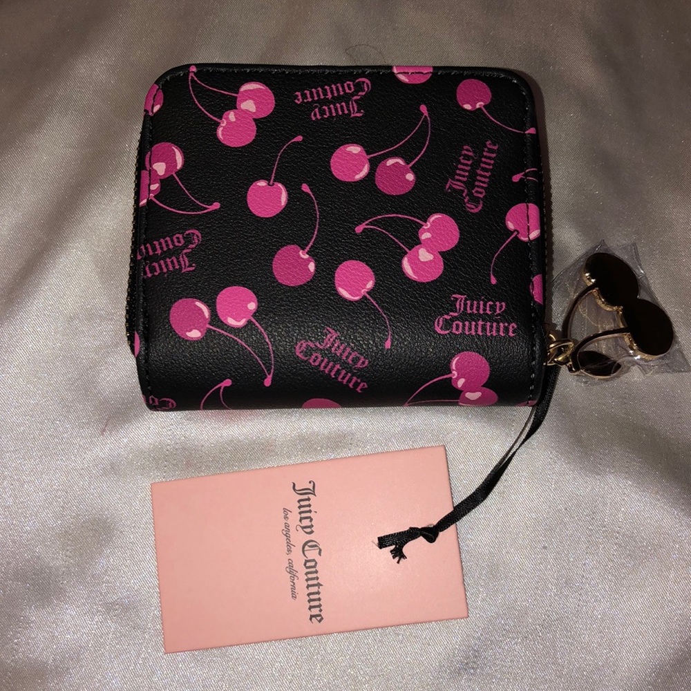 Juicy Couture Black Multi Liquorice Cherry On Top Small ZA Bifold Wallet NWT - Picture 8 of 16